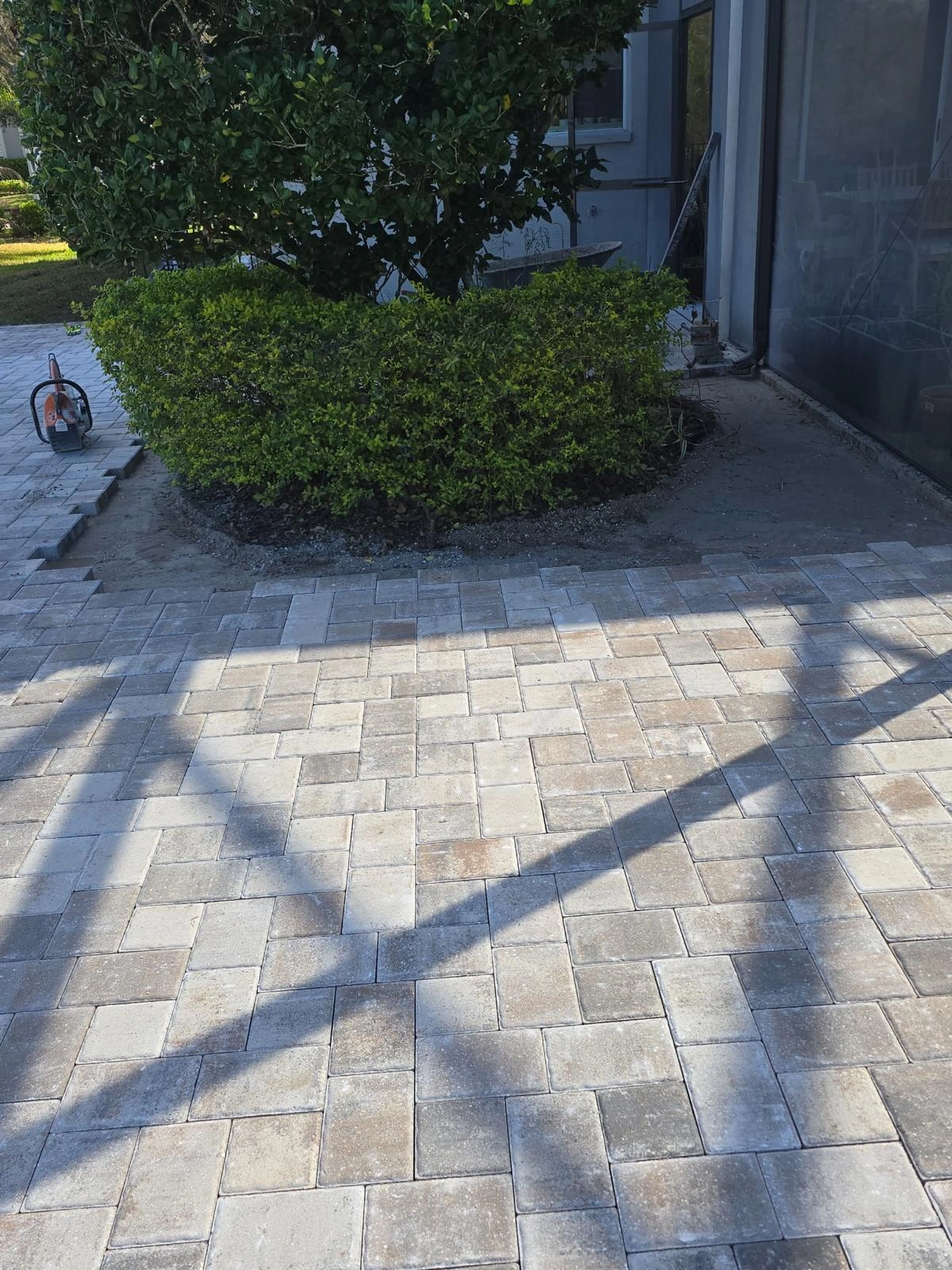Tampa paver project with planting beds
